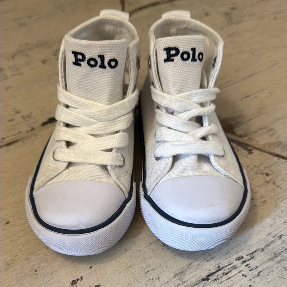 Polo by Ralph Lauren Kids White High-Top Sneakers - Picture 1 of 8